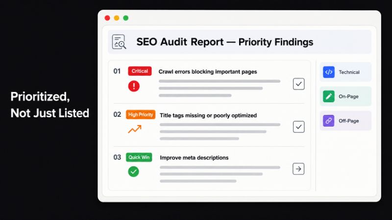 Example of a professional SEO audit report structure